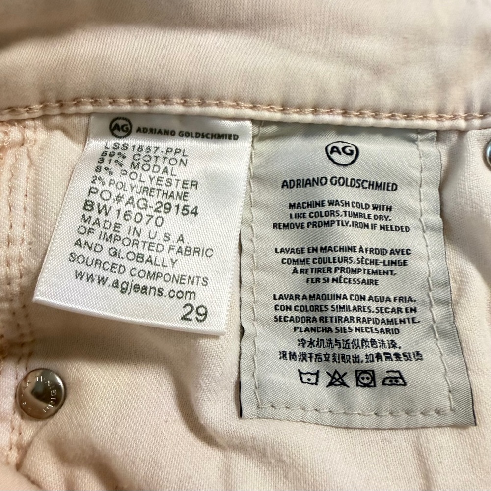 NEW AG The Prima Cigarette Leg Skinny Dusty Blush Mid Rise Jeans Sz 29 - Picture 4 of 5